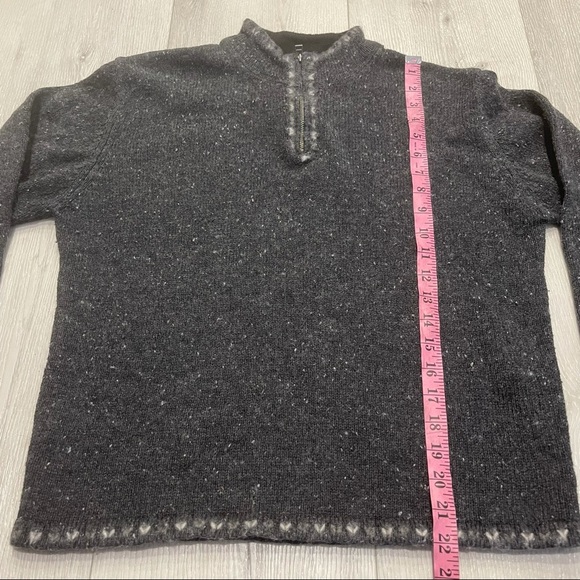 WOOLRICH Onyx Heather Pullover 1/4 Zip Sweater L - Picture 5 of 11